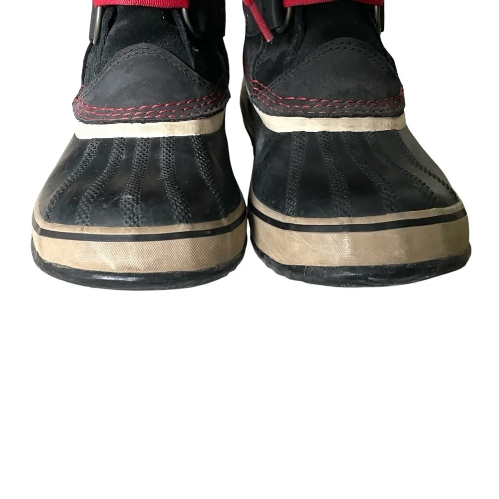 SOREL Joan of Arctic Lace Up Winter Waterproof Boots Black Red 8 - Picture 8 of 11